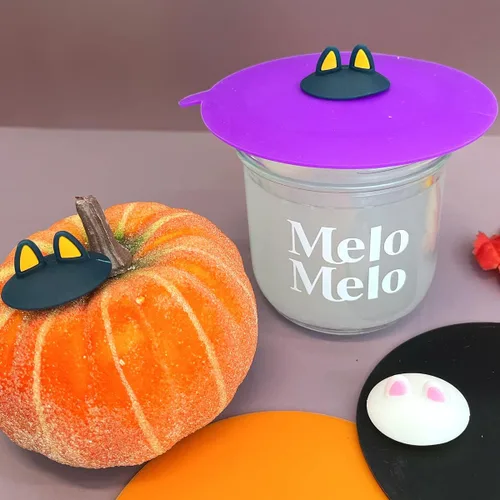 Miniatura 3 de allydrew Tapas de silicona para tazas, antipolvo, a prueba de fugas, para bebidas frías y calientes (juego de 6), orejas de gatito