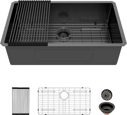 Miniatura 15 de Fregadero de Montaje Bajo de 13 Pulgadas - Beslend 13”x15”x9” Fregadero de Cocina de Acero Inoxidable de Montaje Bajo Calibre 16 Fregadero de Cocina
