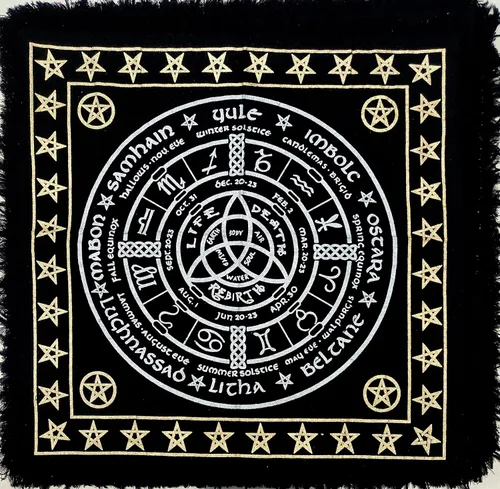 Miniatura 15 de CRAFT KALA Tela de altar planetas espirituales, estrellas rituales y galaxia, hermoso sistema solar, sistema solar, oro y plata, 24 x 24 pulgadas