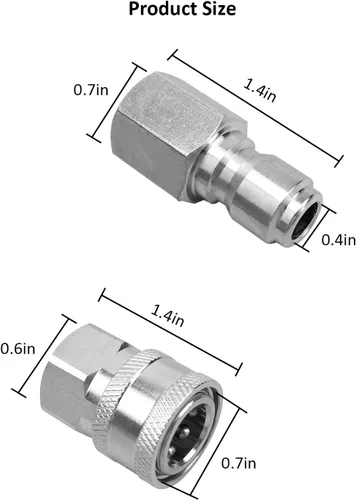 Miniatura 3 de NPT - Kit de conector rápido macho y hembra de acero inoxidable de 3/8 pulgadas, adaptadores de lavadora a presión, conector rápido, rosca interna