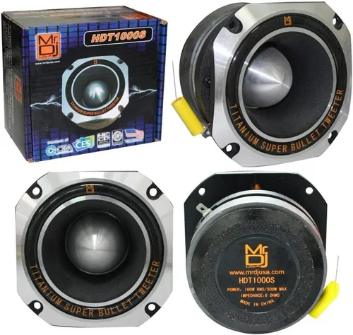 Miniatura 9 de 2 Mr. Dj HDT1000S - Tweeter de alta compresión de bala de titanio de 4 pulgadas y 500 W (cromado)