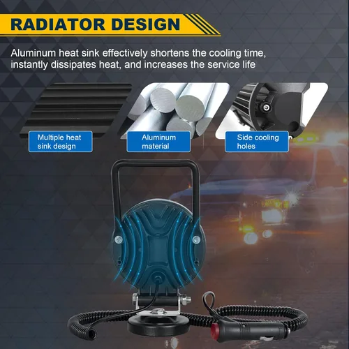 Miniatura 2 de RIGIDON Luz de trabajo LED de 4 pulgadas y 42 W con base magnética, luz redonda impermeable de 12 V 24 V, luces antiniebla LED para automóvil, SUV