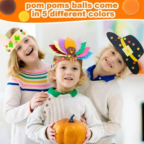 Miniatura 7 de Tegeme 2000 pompones de otoño de 0.39 pulgadas (0.4 in), color naranja y marrón, bolas peludas para manualidades, manualidades, decoración de fiesta