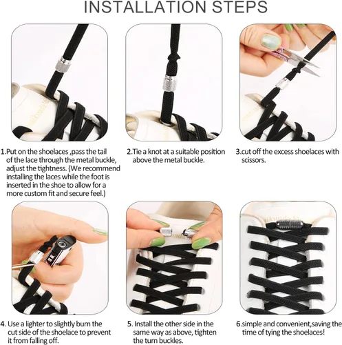 Miniatura 7 de ZHENTOR Cordones elásticos para zapatos, cordones elásticos sin atar, talla única para todos los zapatos de adultos y niños