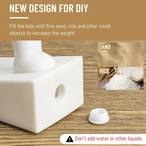 Miniatura 4 de Lindo tope de puerta, decorativo y resistente, tope de puerta decorativo, cuña delantera inferior adecuada para más puertas, blanco y gris Blanco &