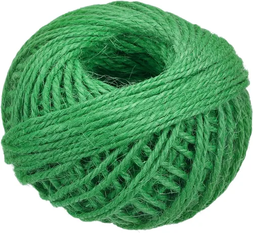 MECCANIXITY Cuerda de yute de 164 pies de 0.079 in, cuerda de yute, cuerda de yute natural, verde para manualidades, jardinería, agrupamiento,