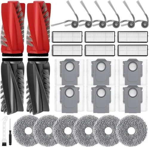 Miniatura 14 de Q7 M5 plus Accesorios de piezas de repuesto para Roborock Q7 M5+, kit de aspiradora robot serie Q7 L5+, 2 cepillos principales, 6 filtros Hepa, 6