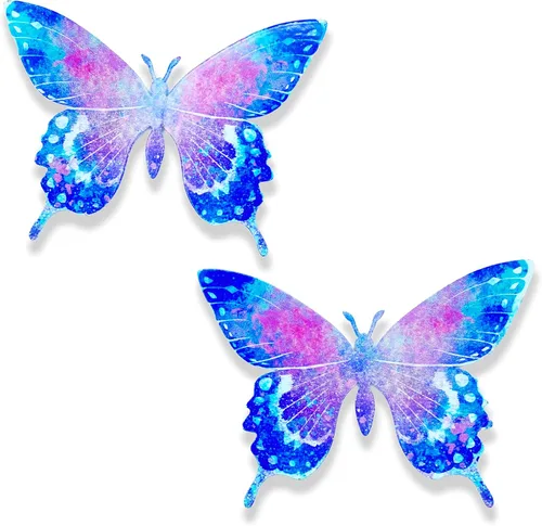 Miniatura 3 de Imán de mariposa metálica de ópalo de ensueño, decoración de puerta de patio de Lanai, imán de pantalla a prueba de rayos UV