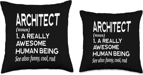 Miniatura 3 de Architect Gifts for Men Women Work Boss by RJ Architect Definition Funny Architecture Building - Almohada de 16 x 16 pulgadas, multicolor