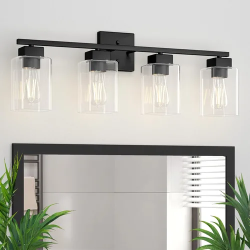 Miniatura 14 de Lámpara de tocador de baño de níquel cepillado, diseño cuadrado de 3 luces, certificación UL y luces cuadradas para baño sobre el espejo