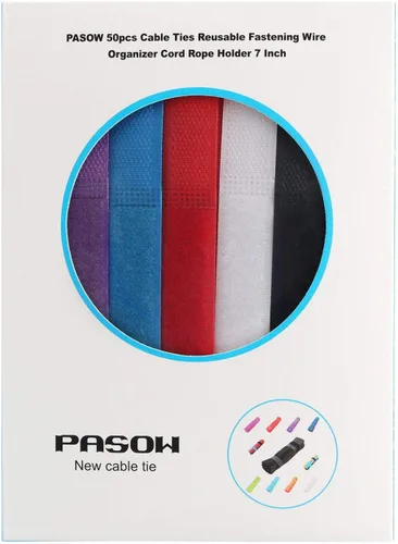 Miniatura 5 de 50 piezas, sujetacables reutilizables, organizador de cables, sostén de cables, 17,8 cm (multicolor2)