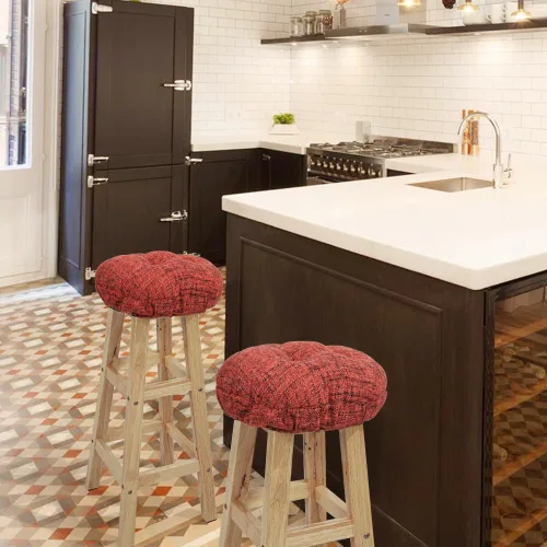 Miniatura 4 de SINOSSO Cojín para taburete de bar moderno de 12 pulgadas de diámetro, diseño entretejido de moda, antideslizante, de silicona, redondo, acolchado