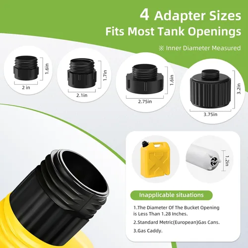 Miniatura 5 de Bomba automática de transferencia de combustible, 3.2 galones por minuto, incluye manguera de transferencia de combustible de 51 pulgadas y 4