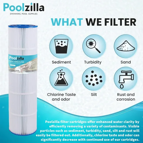 Miniatura 7 de Poolzilla Paquete de 4 cartuchos de filtro de piscina de repuesto para Unicel C-7459, Jandy CL 340, PJAN85, Filbur FC-6405, FC-0800, A0557900