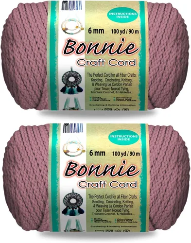 Miniatura 19 de Pepperell Bonnie Cordón de macramé trenzado 6mm x 100 yardas Rojo (Paquete de 2 valores) Cordón de polipropileno trenzado para manualidades DIY