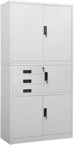 Miniatura 25 de Archivador de metal de 2 cajones, archivador de acero para oficina con cerradura para el hogar y la oficina, 35.4 x 18.1 x 28.5 pulgadas (blanco)