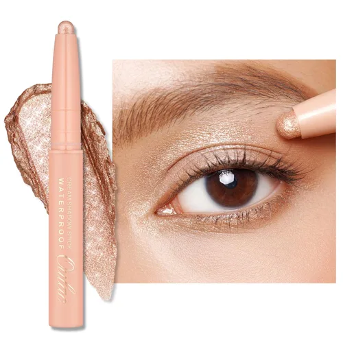Miniatura 20 de Oulac Twist-Up Sombra de Ojos Brillante en Barra – Maquillaje de Ojos Vegano y Libre de Crueldad con Textura Cremoso y Mezclable, Resistente al 01