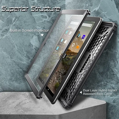 Miniatura 3 de Fintie Funda para tablet Amazon Fire HD 10 y 10 Plus (versión 11ª generación 2021), [Tuatara] Funda híbrida resistente con protector de pantalla