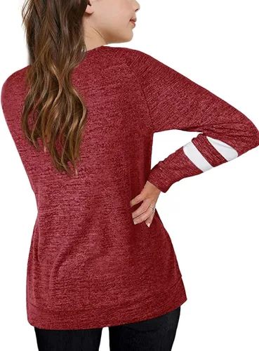 Miniatura 2 de Apbondy Camisas casuales de manga larga con cuello redondo y rayas sueltas