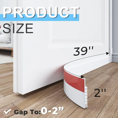 Miniatura 2 de SYIPO Paquete de 2 tapones para debajo de la puerta, tira de sellado de barrido de puerta de alta calidad de 39 pulgadas, ahorra energía y fácil