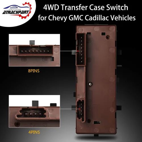 Miniatura 5 de Interruptor de tracción de rueda 4x4 4WD para 2003-2007 Chevy Silverado Suburban Avalanche Tahoe, GMC Sierra Yukon, Cadillac Escalade Reemplaza