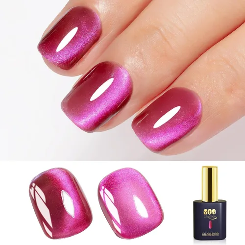Miniatura 47 de YTD Likomey Juego de esmaltes de uñas de gel Cat Eye, 8 colores de verano con purpurina magnética de cristal con barra magnética, plateado, verde