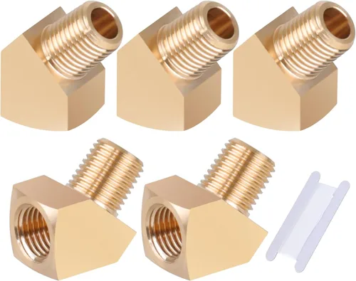 Miniatura 17 de 2 unids 1/8 "accesorios de latón de 90 grados Barstock Street Elbow 1/8 "NPT macho tubo a 1/8 "NPT hembra codo de tubo forjado accesorios de tubería