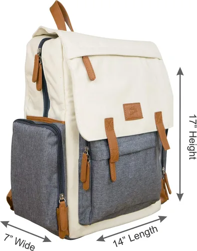 Miniatura 3 de Mochila para pañales con almohadilla para bebé, correas aisladas para cochecito de bebé, dispensador de toallitas acolchadas, bolsas grandes de moda
