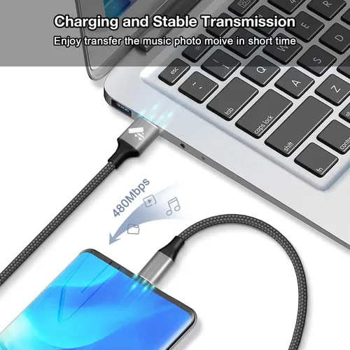 Miniatura 4 de Aioneus Cable USB C 3A de carga rápida [2 unidades, 6 pies] USB A a tipo C cable de carga para Samsung Galaxy S22 S21 A01 A02s A03s A11 A12 A13 A14