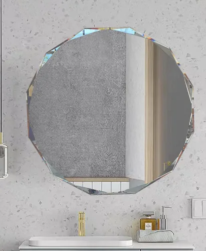Miniatura 2 de Espejo circular de un solo borde biselado, sin marco, para montaje en pared, espejo de tocador de baño, 30 pulgadas