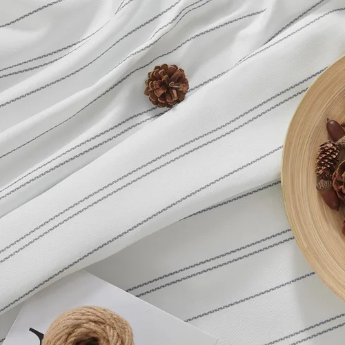 Miniatura 4 de jinchan - Cortinas blancas con rayas grises de 63 pulgadas de largo para sala o dormitorio, tratamiento para ventanas con aspecto moderno de lino