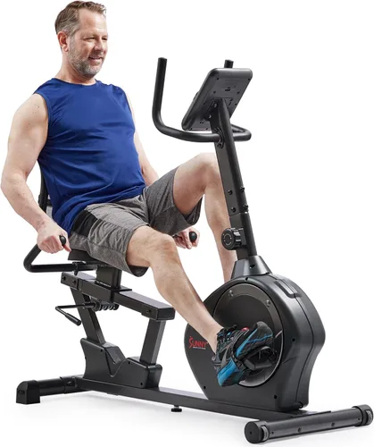 Sunny Health & Fitness Smart Recumbent Bike, Wide Cushioned Seat & Back, Indoor Cycling Machine for Adult/Seniors Home Exercise, Free SunnyFit App