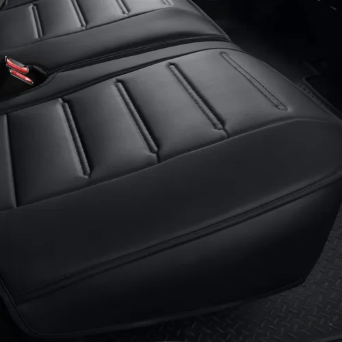 Miniatura 8 de LUCKYMAN CLUB Fundas de asiento de piel sintética para F150, compatibles con F150 SuperCrew 2015-2024, y F250 F350 F450 Super Duty Crew Cab Negro