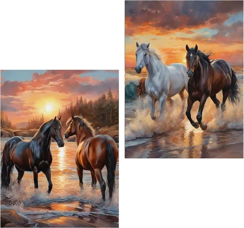 Miniatura 32 de Meothan Paquete de 6 Kits de Pintura de Diamantes Paisaje Lunar Kits de Arte de Diamantes para Adultos Principiantes, Pintura de Taladro Redondo