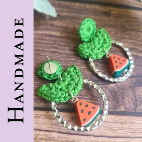 Miniatura 5 de Aretes de sandía para mujer, lindos aretes de verano, aretes de declaración verde fruta, primavera