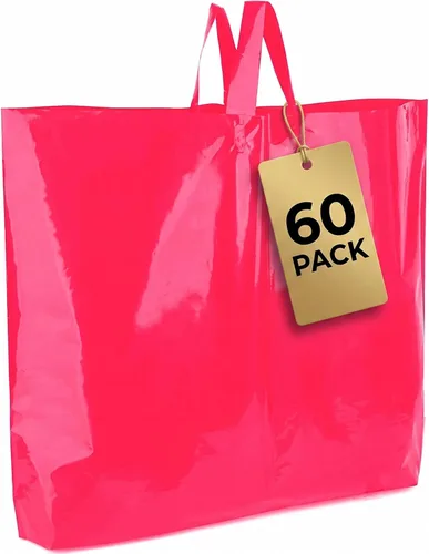 Miniatura 9 de Bolsas de compras de plástico grandes de 19 x 15 pulgadas con asas, bolsas de compras extra grandes para boutique de pequeñas empresas, tiendas