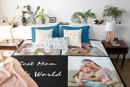 Miniatura 2 de TinyName Se envía al día siguiente, regalos personalizados para mamá, mantas personalizadas con fotos, texto, manta de vellón personalizada