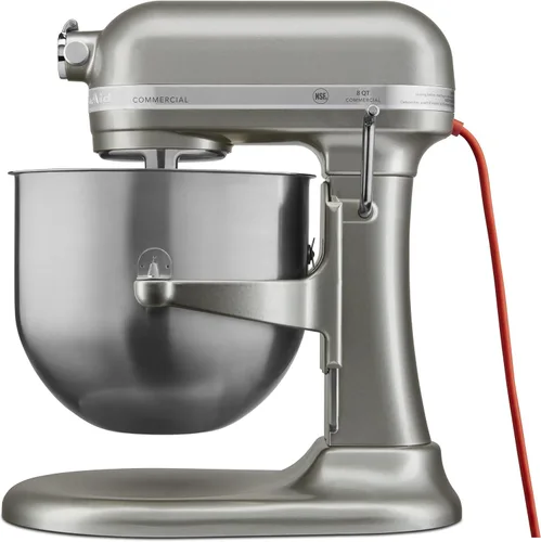 Miniatura 6 de KitchenAid KSM8990CU Mezclador comercial de encimera de 8 cuartos de galón, 10 velocidades, impulsado por engranajes, contorno plateado Plateado