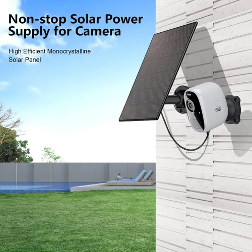 Miniatura 2 de Paneles solares para cámara de seguridad inalámbrica para exteriores, panel solar impermeable compatible con batería recargable de 3 V CC, cable
