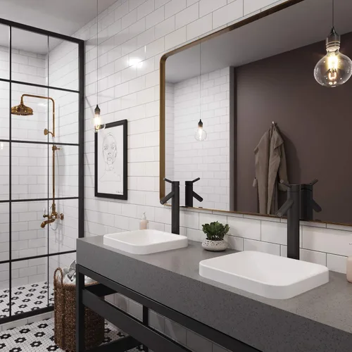 Miniatura 7 de Kraus KSR-9MW Natura - Lavabo para baño, color blanco mate