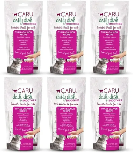 Miniatura 11 de Caru - Batidos diarios para platos - Golosinas de atún para gatos o alimentos para mascotas - Tubos de 0.5 onzas - 4 tubos por paquete - Paquete