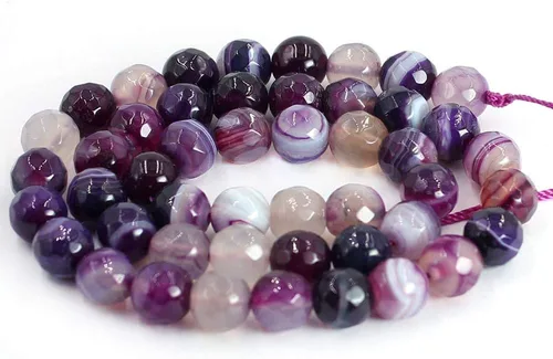 Miniatura 6 de Joyería Artesanía Natural 6 8 10 0.472 in redondo facetado ágata piedras preciosas sueltas DIY hilo 15" (0.236 in, ágata de ónix negro)