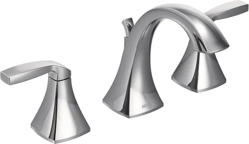 Moen Voss - Llaves de baño de arco alto, dos llaves, centrado, níquel cepillado, T6905 Cromo