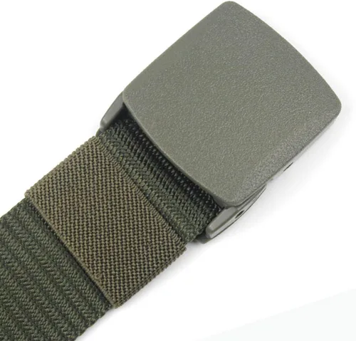 Miniatura 3 de Cinturón táctico de nailon para hombres, ajustable, casual, resistente al aire libre, con hebilla de plástico duradera