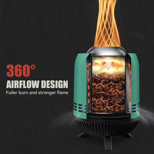 Miniatura 5 de Fogata de mesa que quema maderas/pellets, chimenea pequeña portátil con bolsa de almacenamiento para camping, tailgating, RV, patio, patio trasero