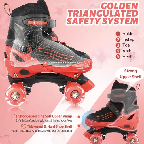 Miniatura 4 de Patines de Ruedas para Niños, Niñas y Pequeños de 3 a 12 años, Ajustables en 4 Tallas para Niños y Adolescentes con Ruedas Iluminadas, Patines