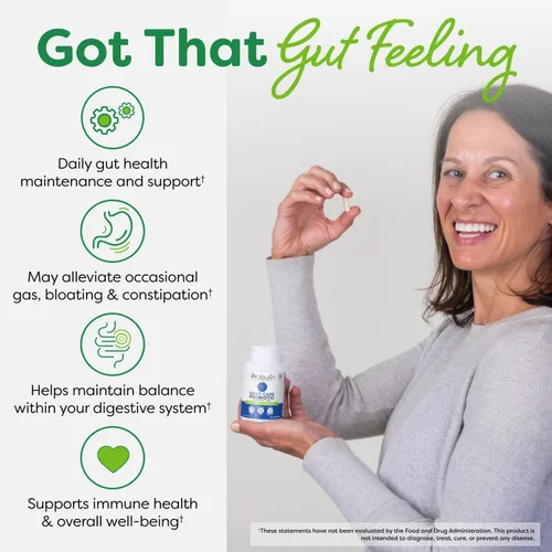 Miniatura 5 de Probulin Suplemento probiótico de cuidado diario, cápsulas de apoyo para la salud digestiva, intestinal e inmune para hombres y mujeres, 10 mil