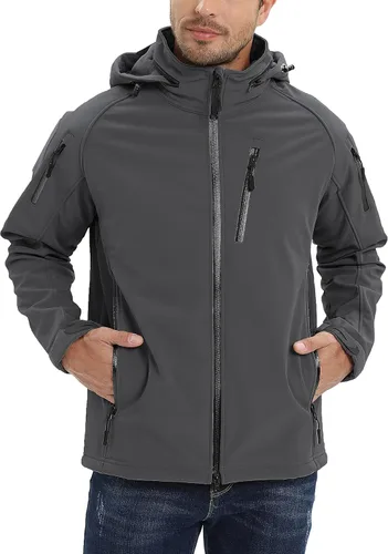 Miniatura 2 de TACVASEN Special Ops - Chaqueta táctica para hombre, resistente al agua, softshell y desmontable, con capucha