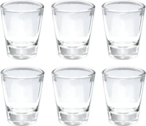 Miniatura 6 de Thirsty Rhino Karan, vaso de chupito redondo de 1.5 onzas con base pesada, vidrio transparente, juego de 12