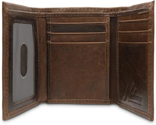 Miniatura 3 de WEBERS PREMIER LEATHER - Serie Dynasty - Cartera triple para hombre - Cuero de grano completo con bloqueo RFID Marrón con concho Shotshell